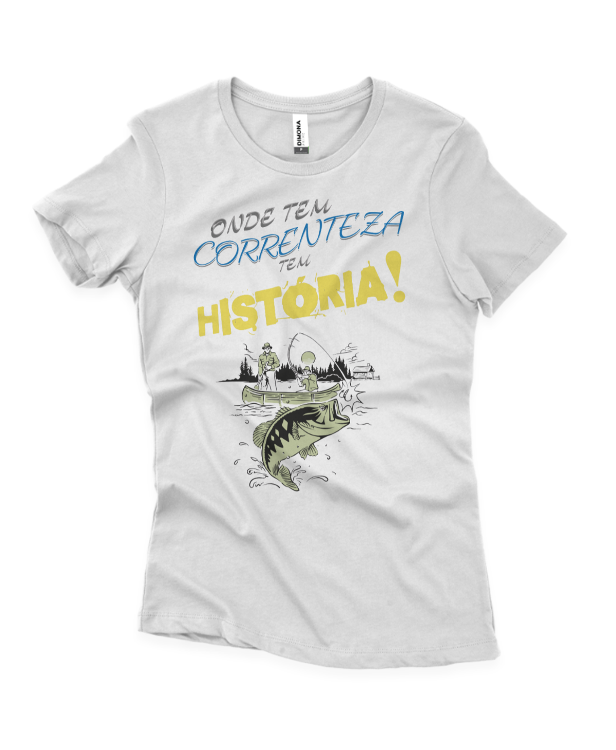 Camiseta Feminina Premium HISTÓRIA 100% Algodão – Confortável para Mulheres que Pescam