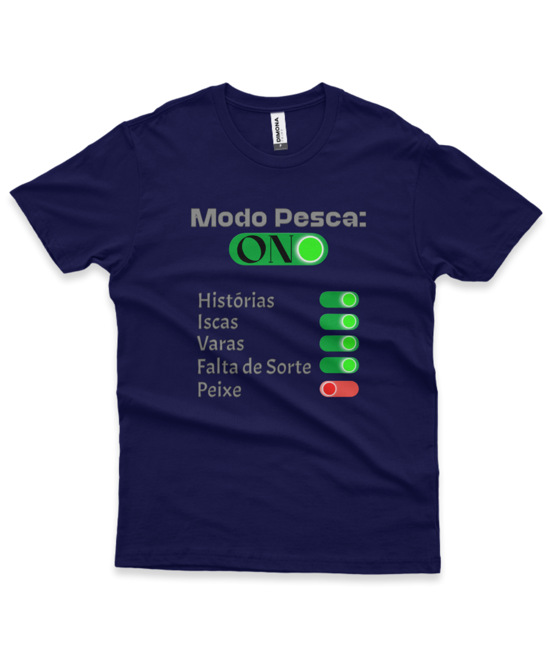 Camiseta Masculina Premium MODO PESCA ON 100% Algodão – Confortável para Pescadores