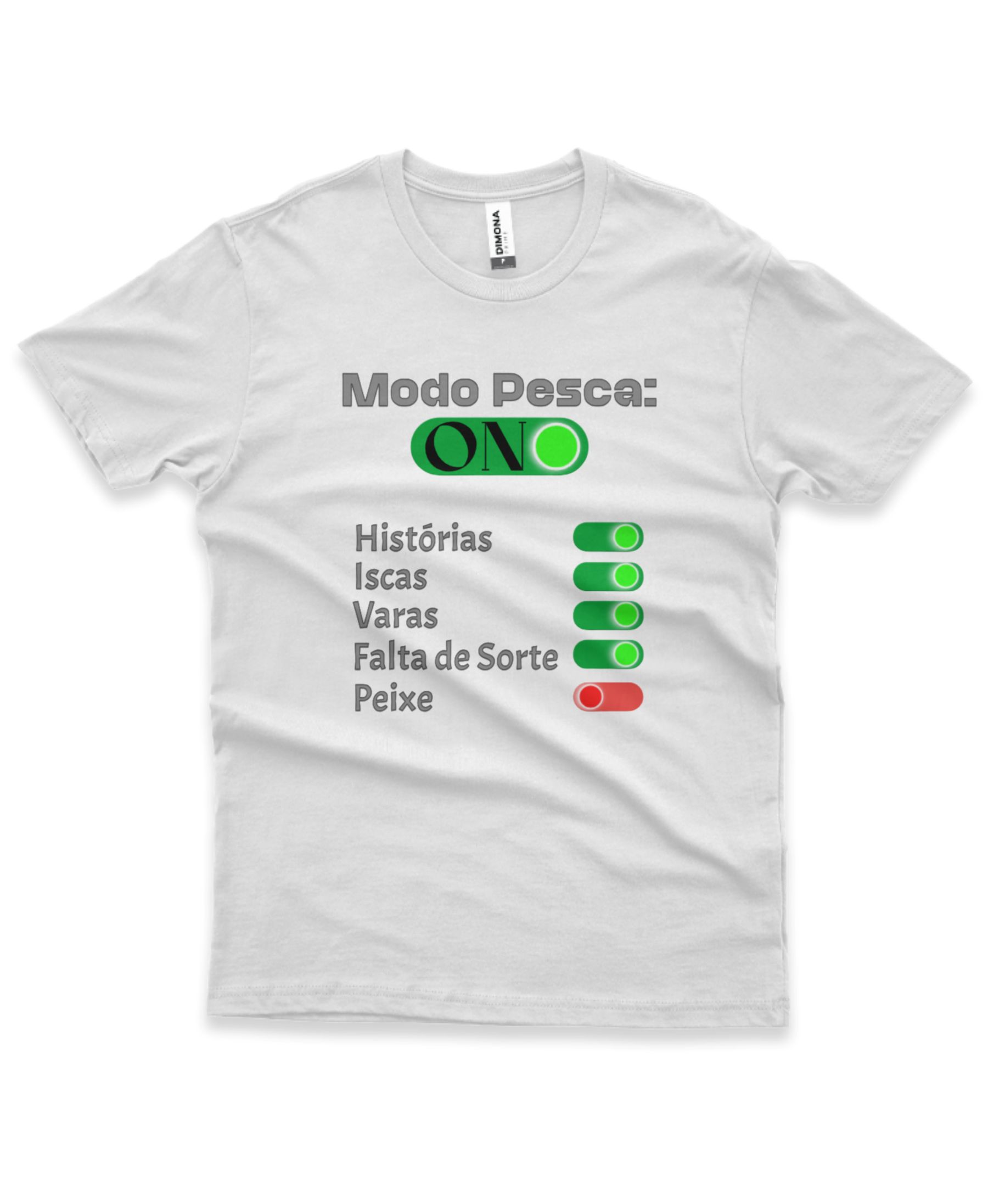 Camiseta Masculina Premium MODO PESCA ON 100% Algodão – Confortável para Pescadores