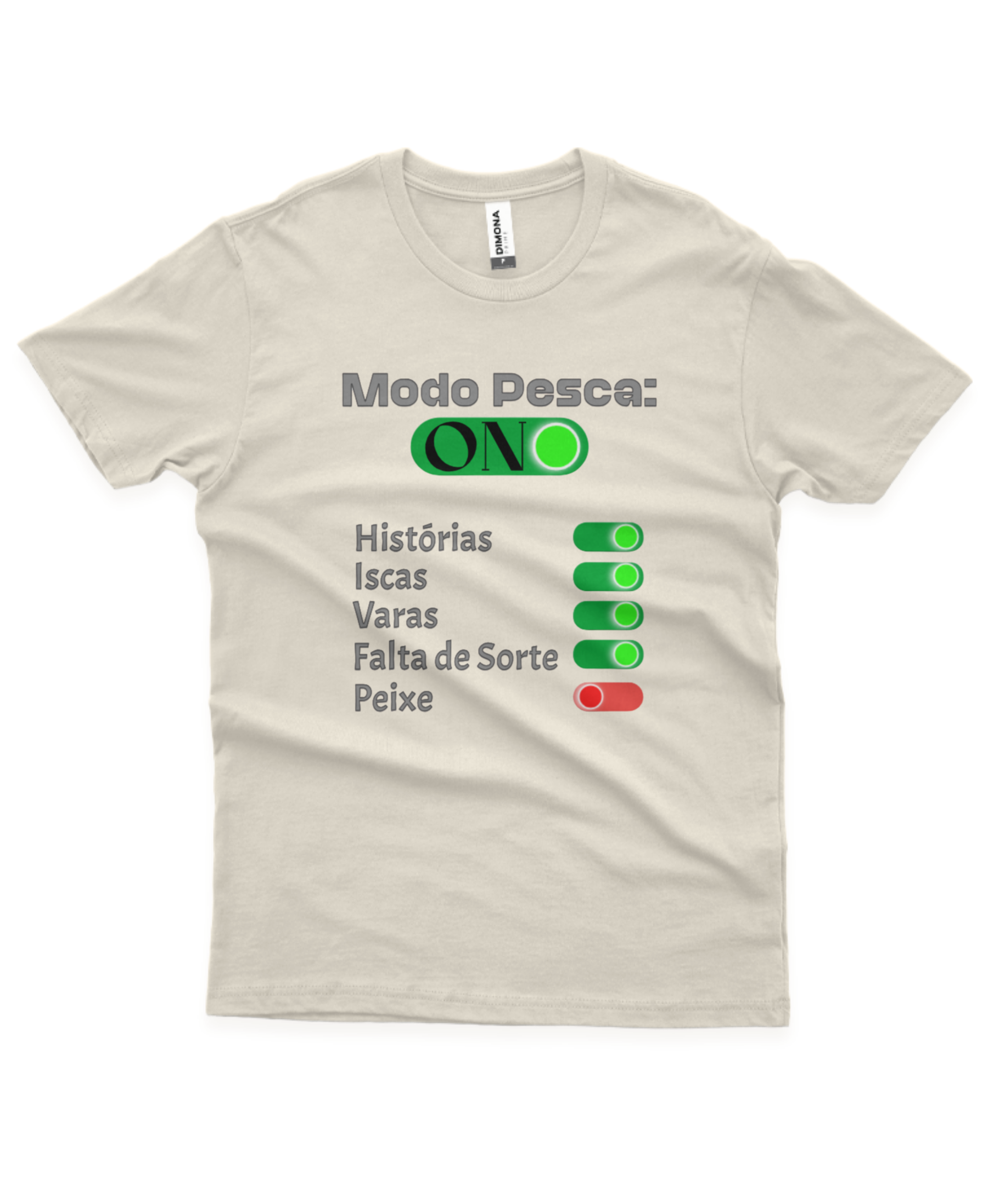 Camiseta Masculina Premium MODO PESCA ON 100% Algodão – Confortável para Pescadores