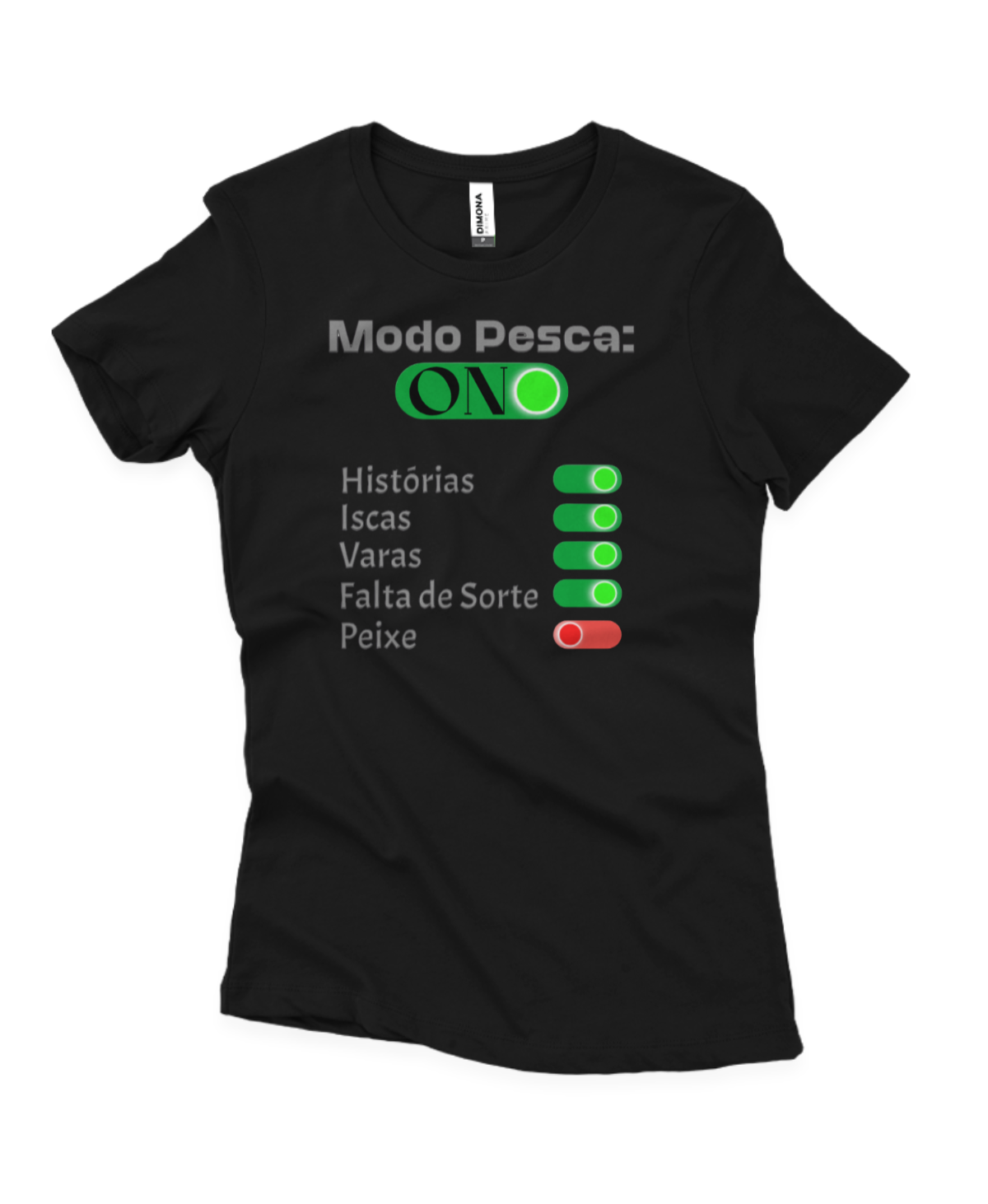 Camiseta Feminina Premium MODO PESCA ON 100% Algodão – Confortável para Mulheres que Pescam