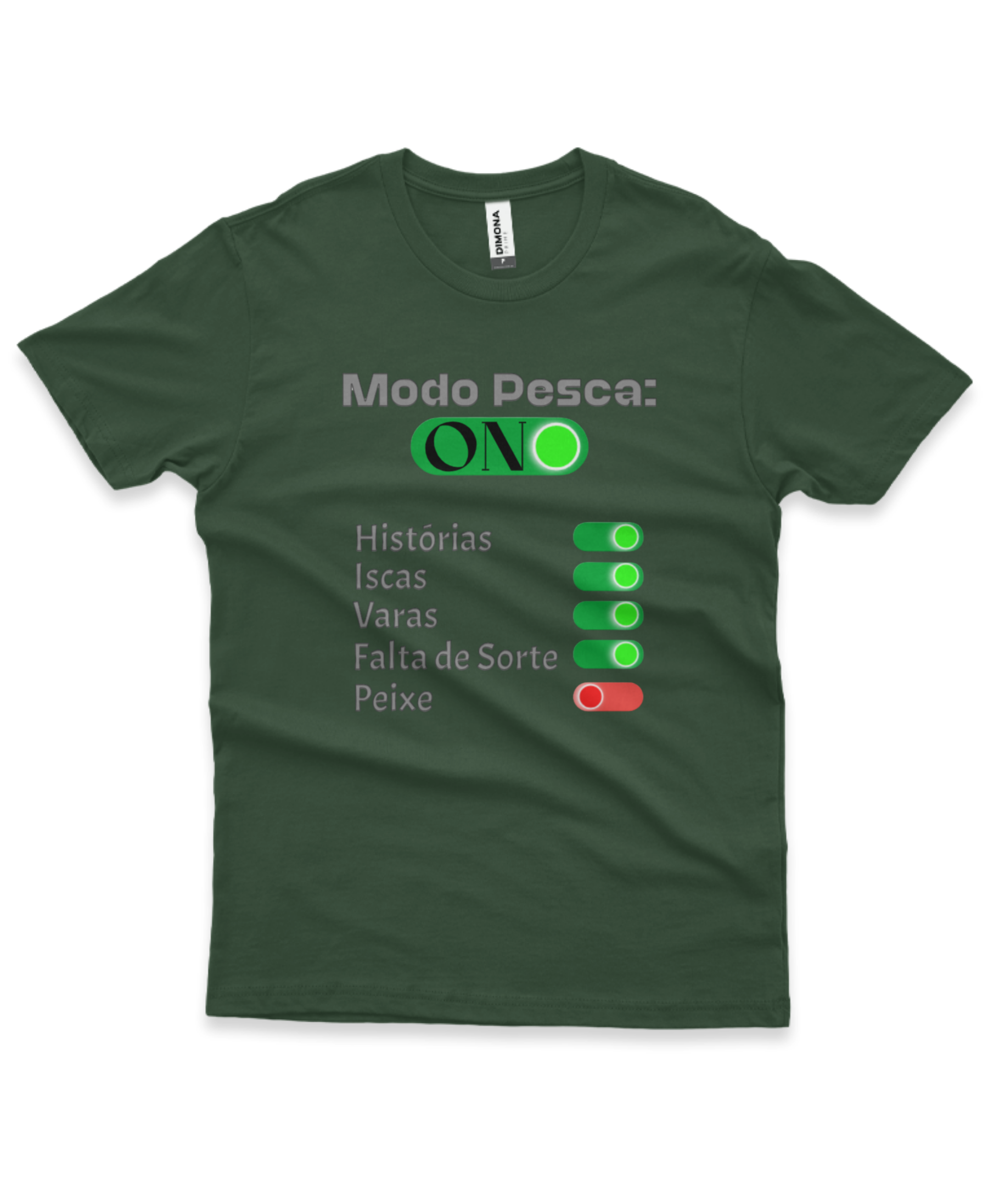 Camiseta Masculina Premium MODO PESCA ON 100% Algodão – Confortável para Pescadores