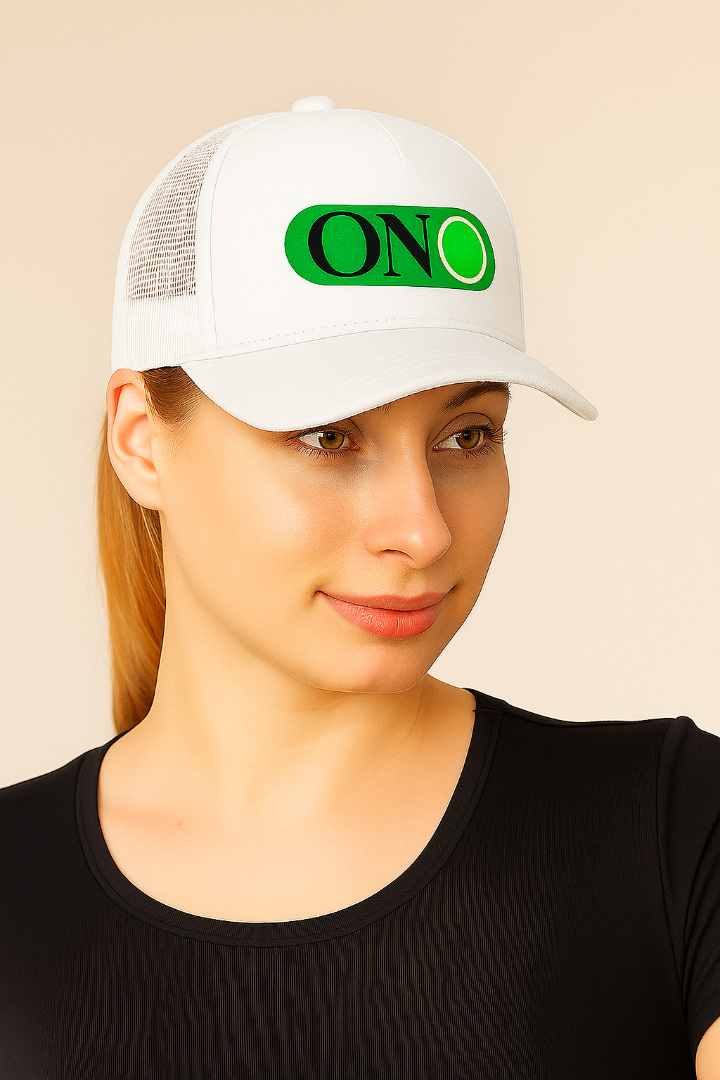 Boné Unissex “Modo Pesca ON” com Tela Trucker – Preto, Branco e Azul Marinho