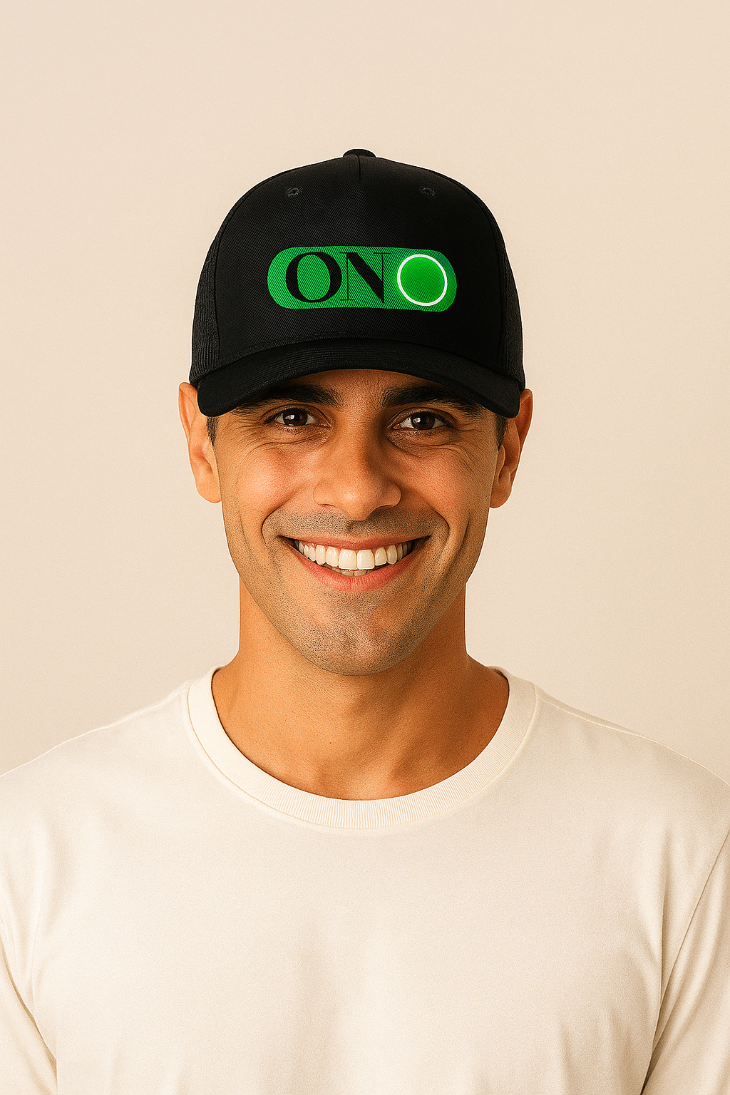 Boné Unissex “Modo Pesca ON” com Tela Trucker – Preto, Branco e Azul Marinho