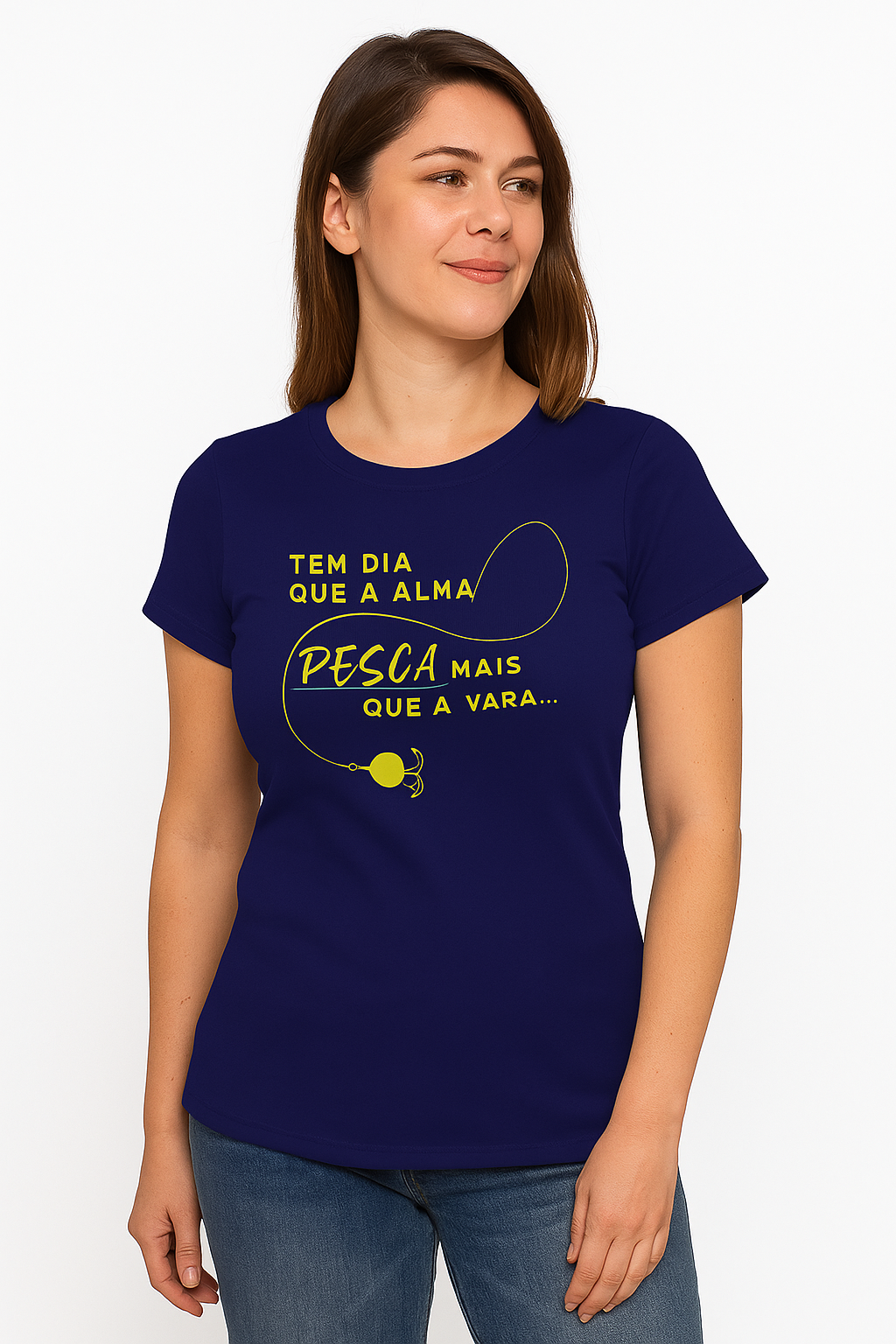 Camiseta Feminina ALMA PESCADORA – Confortável para Mulheres que Pescam