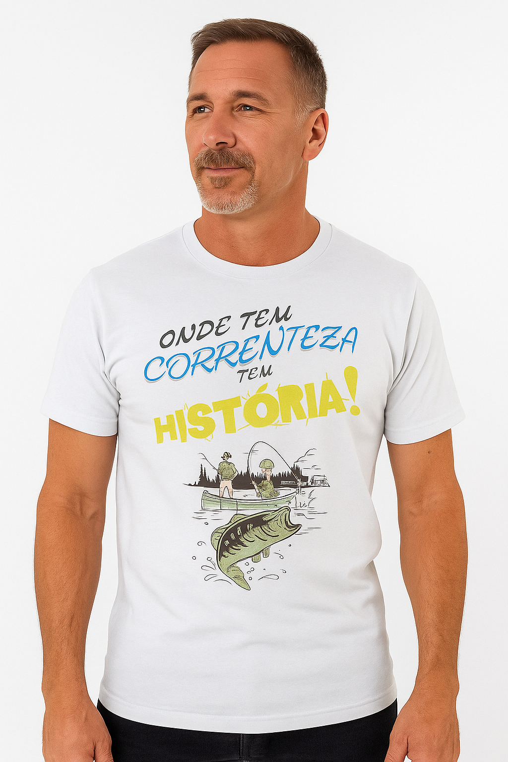 Camiseta Masculina Premium HISTÓRIA 100% Algodão – Confortável para Pescadores