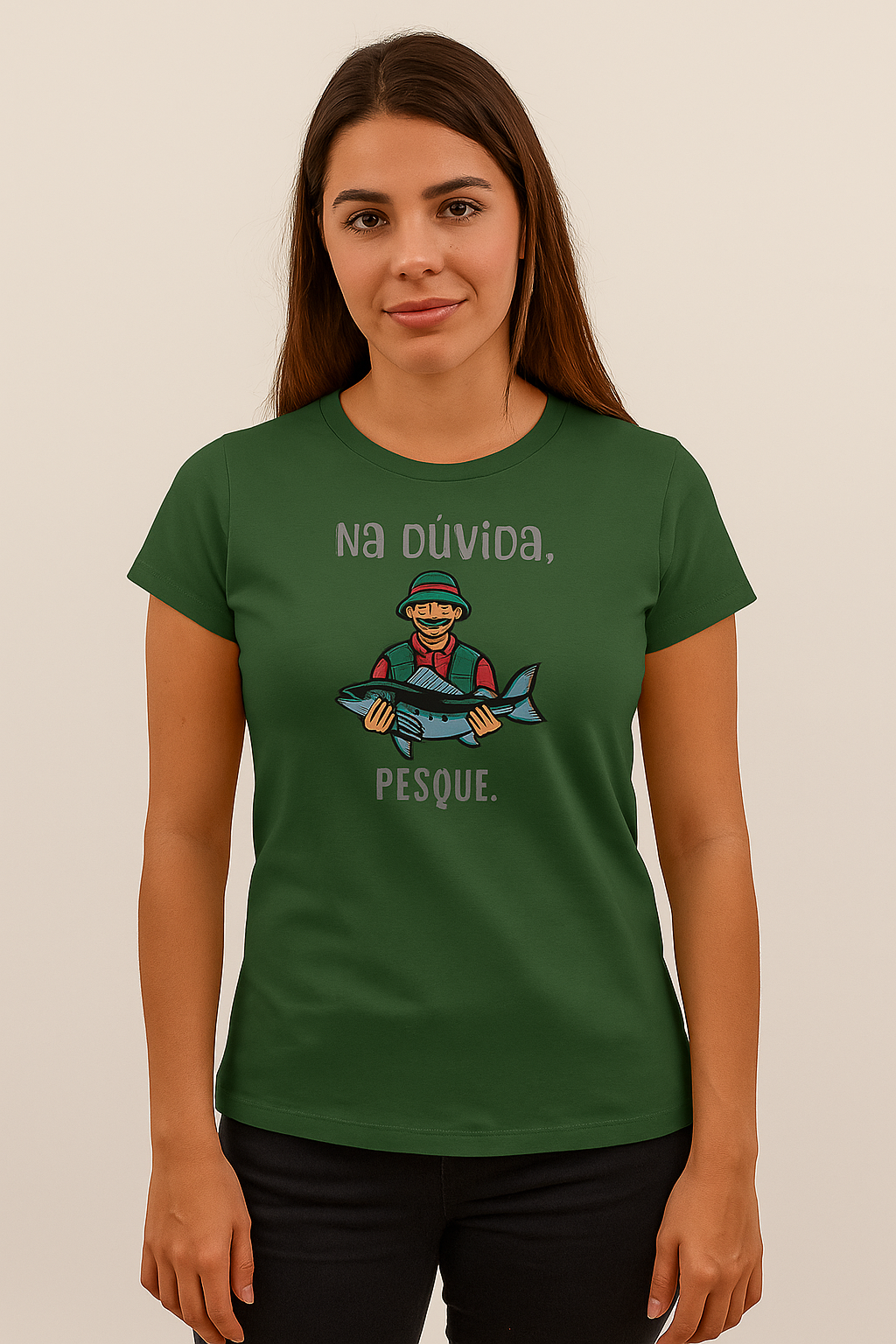 Camiseta Feminina NA DÚVIDA, PESQUE – Confortável para Mulheres que Pescam
