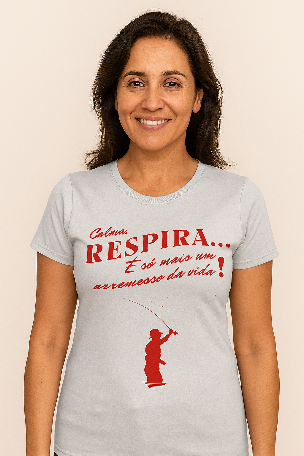 Camiseta Feminina RESPIRA – Confortável para Mulheres que Pescam